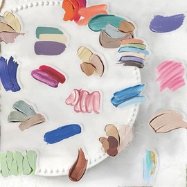 50 Packs Palette Stickers Water Bottles Laptop Phone Motorcycle Computer Guitar Skateboard Hydroflasks Palette Transparent Vinyl Sticker Waterproof Aesthetic Trendy Decals for Teens Girls Adults