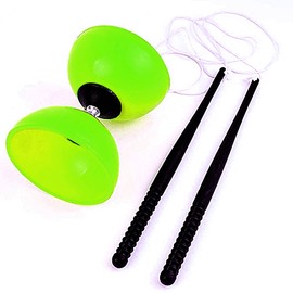 [TradeWind] Chinese Sesame Diabolo Juggling Path Circus Yoyo String with Stick Street Performance (Green, Green)