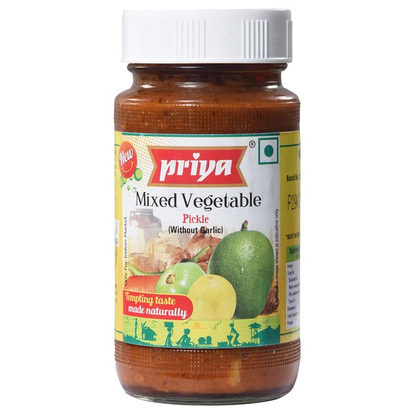 Priya Mixed Vegetable Pickle (without Garlic) 300G