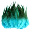 120pcs 5-7" Aqua Blue Feathers for Crafts，Saddle Hackle Feather，Rooster Feathers