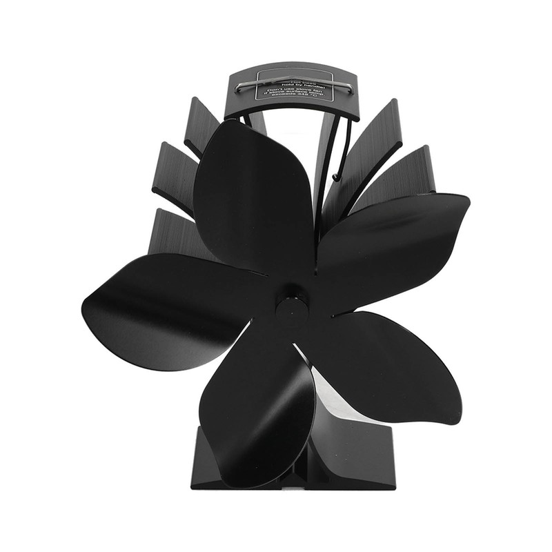 Stove Fan Heat Powered Low Noise Aluminium Alloy 5 Blade