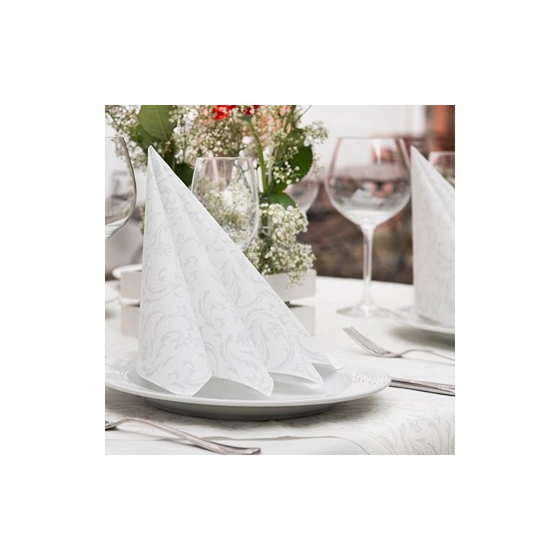 '50 WHITE Serviettes "ROYAL Collection 1/4-fold 40 cm x 40
