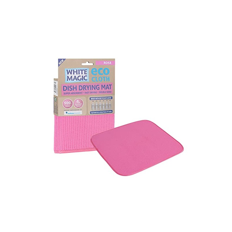 White Magic Dish Drying Mat, Rose - Absorbent & Hygienic,