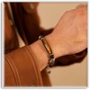 Xusamss Tiger Eye Stone Bar Link Bracelet for Men(Brown)