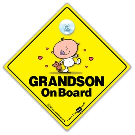 Grandson On Board Car Sign, Grandson, Grandchildren, Car Sign, Baby On Board Sign, baby on board, Novelty Car Sign, Baby Car Sign (688)