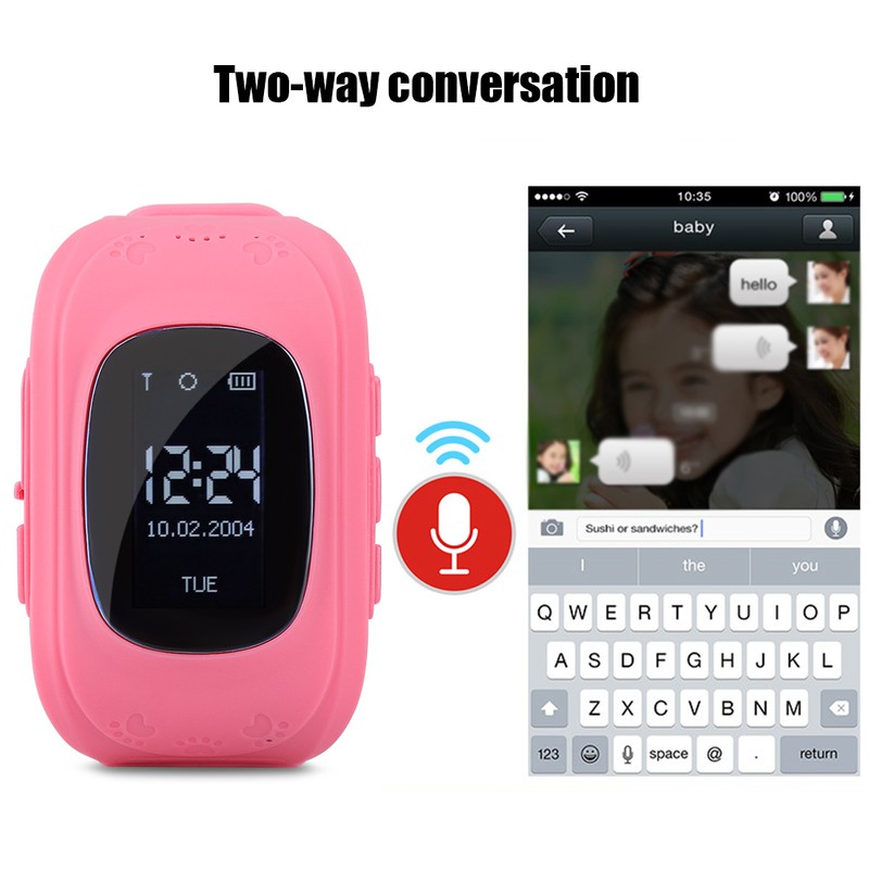 Q50 1.44in Kids Waterproof Smart Touch Screen Watch Positioning Watch