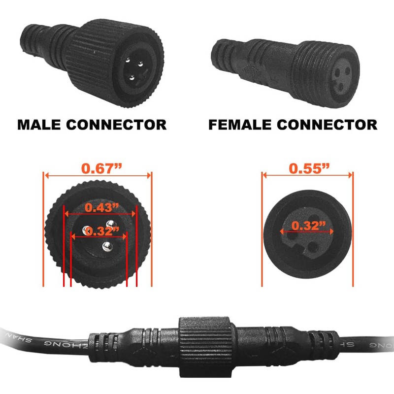 FOXCID 6.6FT Extension Cable Wire Cord For LED Warning Traffic