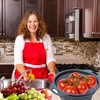 Small Food Strainer for Kitchen - Black Silicone Colander with