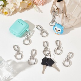 UNICRAFTALE 8Pcs Double Opening Metal Spring Hooks Clip Alloy Swivel Clasps with Spring Gate Rings 55mm Long Platinum Trigger Spring Keyring Buckle for DIY Key Chains Bags Purses