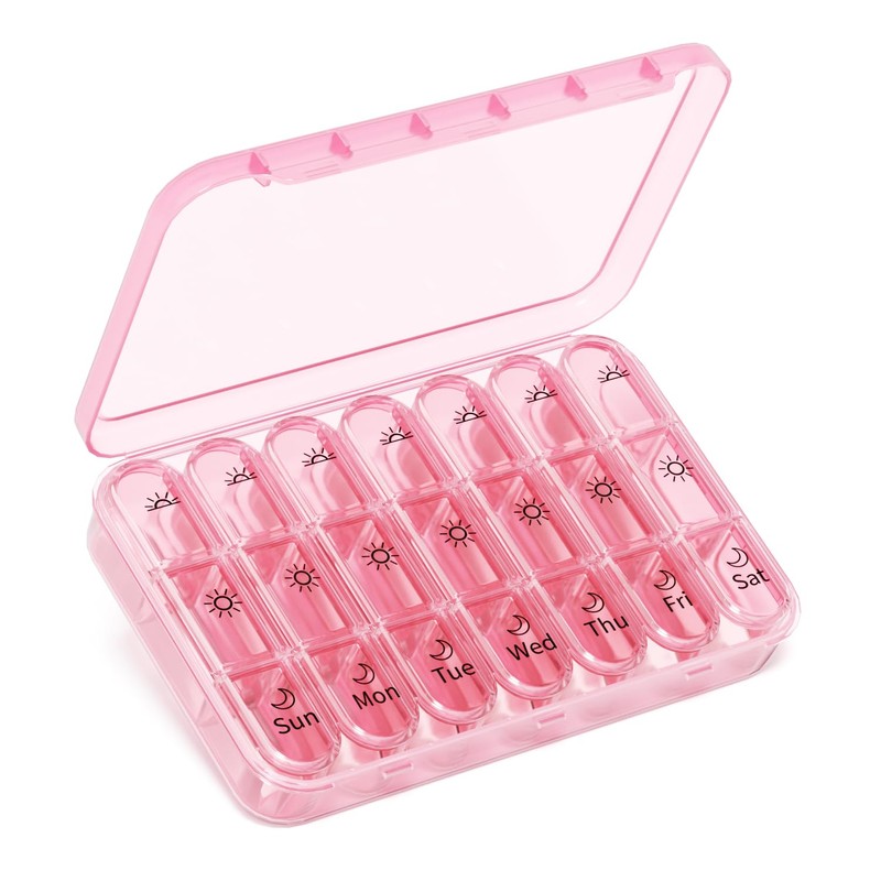 Windtrace Pill Organizer 3X a Day, 7-Day Weekly Compartment |