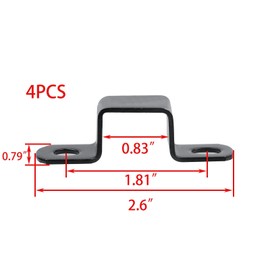 Risbay 4PCS Black Square Pipe Clamp Stainless Steel Square Tube Buckle Two Hole Pipe Straps Clamps for Water Pipes