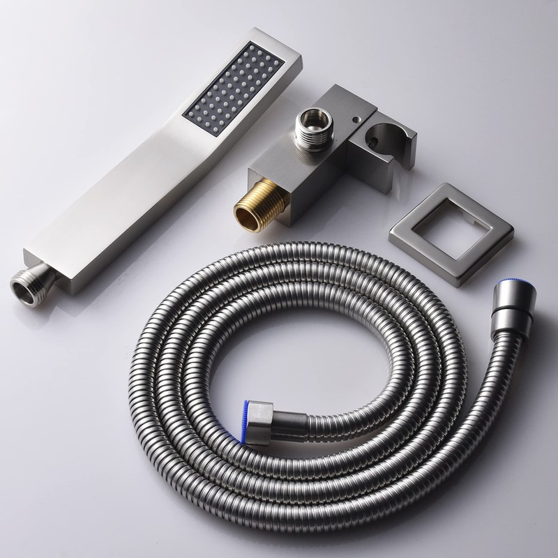 WHSHOWER Brushed Nickel Solid Brass Shower Wand High Pressure Handheld