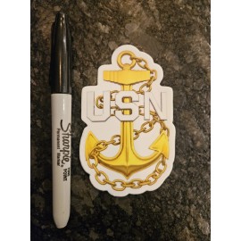 2.5 x 4 inch USN Chief Petty Officer Sticker Fouled Anchor US Navy CPO