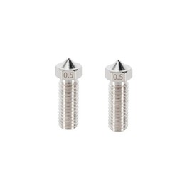 SIUTEC® Premium Volcano Stainless Steel/Stainless Steel, Nozzle/Nozzle, 0.5 mm, Set of 2 - Perfect for Sophisticated 3D Prints, for Volcano Hotends/Artillery Sidewinder - 1.75 mm Filament