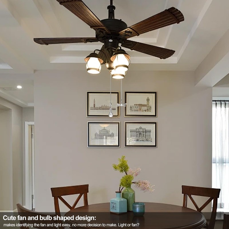 JiA QAQ Ceiling Fan Pull Chain Ornaments, 13.6 Inches Fan