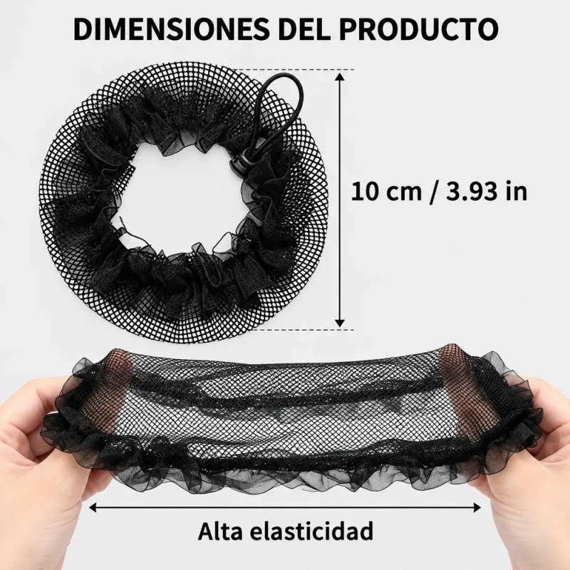 Lthys - 24 Pzs Red Cabello Ballet Con Encaje Elástica