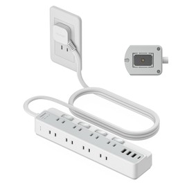 Power Strip, Magnet, Extension Cord, 6.6 ft (2 m), Thin Plug, Octopus, Outlet, USB Included, Table Tap, TESSAN 8 AC Outlets, 1 Type-C and 3 Type-A Ports, Octopus Wire, Gap, Octopus Outlet, Magnets