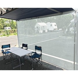 Tentproinc RV Awning Sun Shade Screen 7' X 10' 3'' (Fit for 11' Awning) Mesh Sunshade for RV Awning Sunscreen Motorhome Camper Trailer Awning Shadescreen Block UV Glare - 3 Year Warranty (Gray)