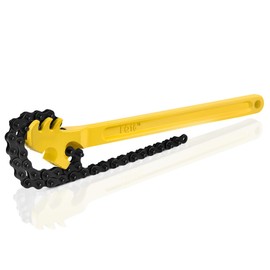 SLNIHAMS 16 Inch Chain Wrench, Heavy Duty Oil Filter Chain Wrench Adjustable 27" Chain for 1-1/2” to 7-1/2” Pipe & Oil Filter Grip - Heat-Treated Carbon Steel with Hanging Hook - Diesel/Plumbing Use