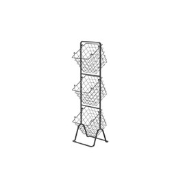 oceanstar 3-Tier Metal Wire Storage Basket Stand with Removable Baskets – Black