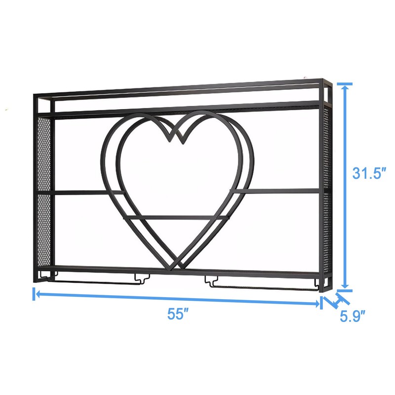 W2 Liquor Bottles Bar Shelves Wall Mounted with LED Lighting