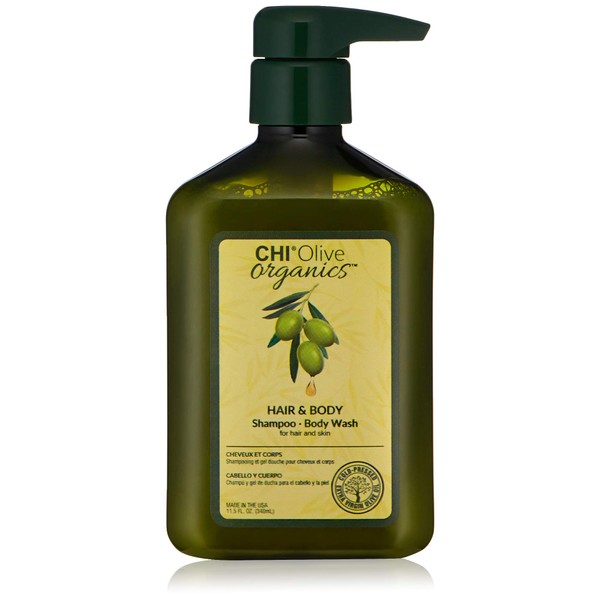CHI Naturals with Olive Oil Hair Shampoo and Body Wash, 11.5oz