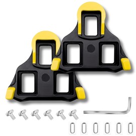 2Pcs SPD Cleats for Cycling Shoes, Cleats Set, Anti-Slip Pedal Cleat Set, Durable High-Performance Bike Replacement Cleats for Indoor Cycling and MTB Road Bike(Yellow)