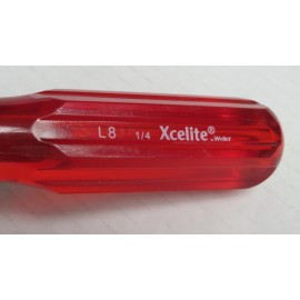 XCELITE L8 EXTRA LONG HOLLOW SHAFT NUT DRIVER,FIXED HANDLE, 1/4" X 6"  WELLER