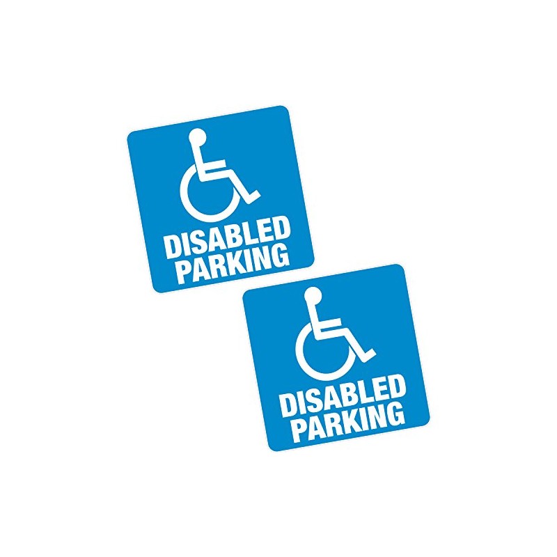 2 x Disabled Parking Blue Badge 6" 150mm Sq. Vinyl
