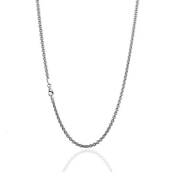 925 Sterling Silver 3.00 mm Cable Chain Necklace With Pear