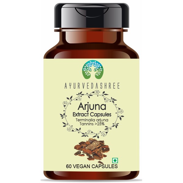 AYURVEDASHREE Arjuna Extract 500mg - 60 Vegetarian Capsules| |Terminalia Arjuna