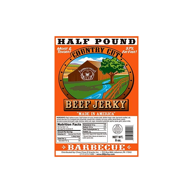 Buffalo Bills 8oz Barbecue Country Cut Beef Jerky Pack (moist