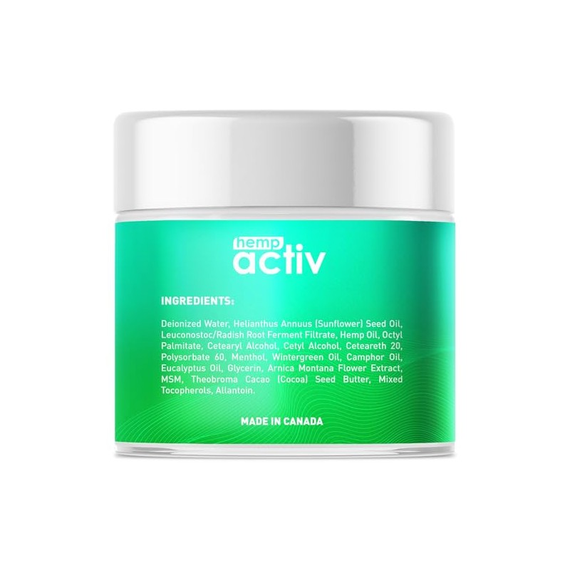 HEMPACTIV Cooling Hemp Cream – Menthol, MSM & Arnica –