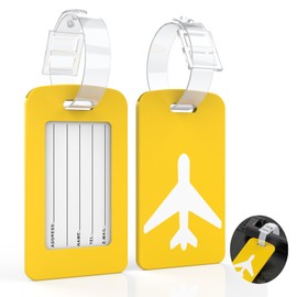 2 Pack Silicone Luggage Tag with Name ID Card Perfect to Quickly Spot Luggage Suitcase, TSA Approved, Luggage Identifiers for Suitcases and Bags, Privacy Protection Travel Suitcase Tags