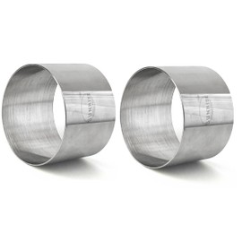 (Pack of 2) Round Food Ring, Stainless Steel (3.5" D x 2"H)
