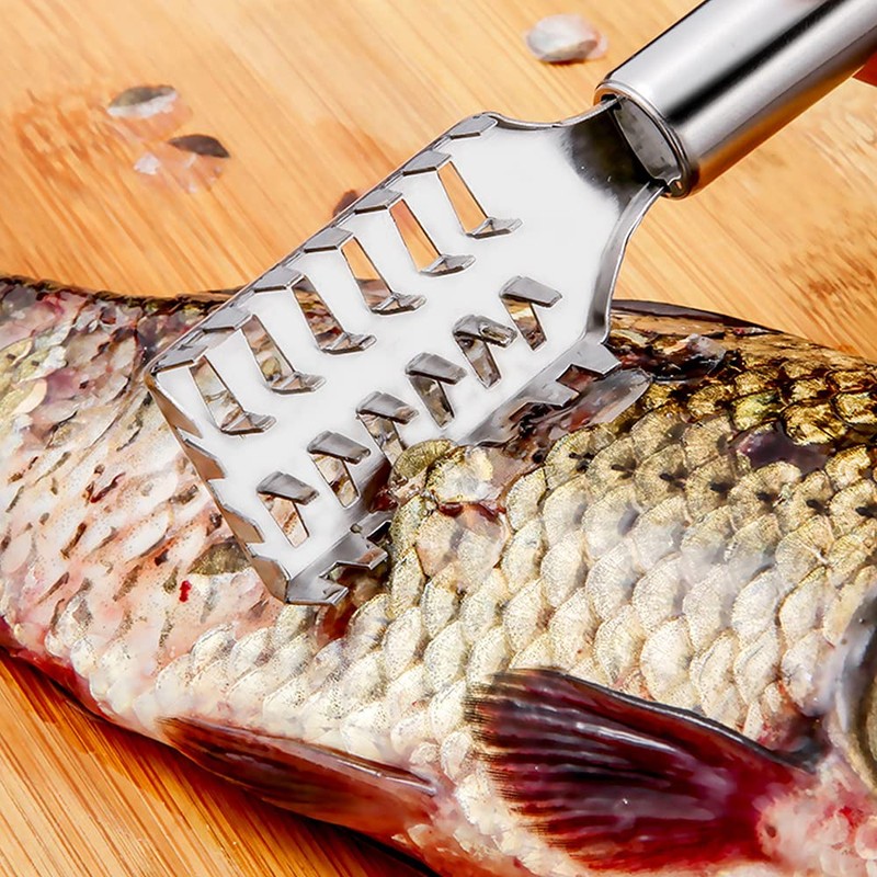 Zasjon Fish Scaler Stainless Steel, Pack of 2 Fish Peeler