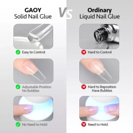 GAOY 네일 팁용 GAOY 솔리드 젤 프레스 온용 15g 강력 가짜 및 아크릴 자외선 경화제 Nail Tip Use GAOY Solid Gel Press On 15g Strong Fake and Acrylic UV CuringAgent [Solid Nail Glue Gel]