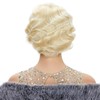 Party Wig Short Finger Wavy Flapper Hairpiece (Off White, 27cm)