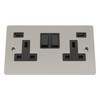 USB Socket 2 Gang - Satin Matt Chrome - Flat