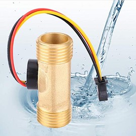 Garosa G1/2 Inch Water Flow Hall Effect Sensor Switch 52 mm Long External Thread Water Liquid Flow Meter Fluid Meter Liquid Water Meter 1-30L/min