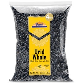 Rani Urid/Urad Whole Black (Matpe Beans with Skin) Indian Lentils 64oz (4lbs) 1.81kg Bulk~ All Natural | Gluten Friendly | Non-GMO | Kosher | Vegan | Indian Origin