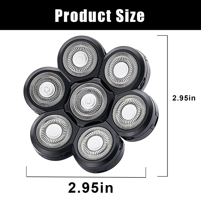 7 Blades Head Shaver Replacement Heads, Universal Fit for Electric