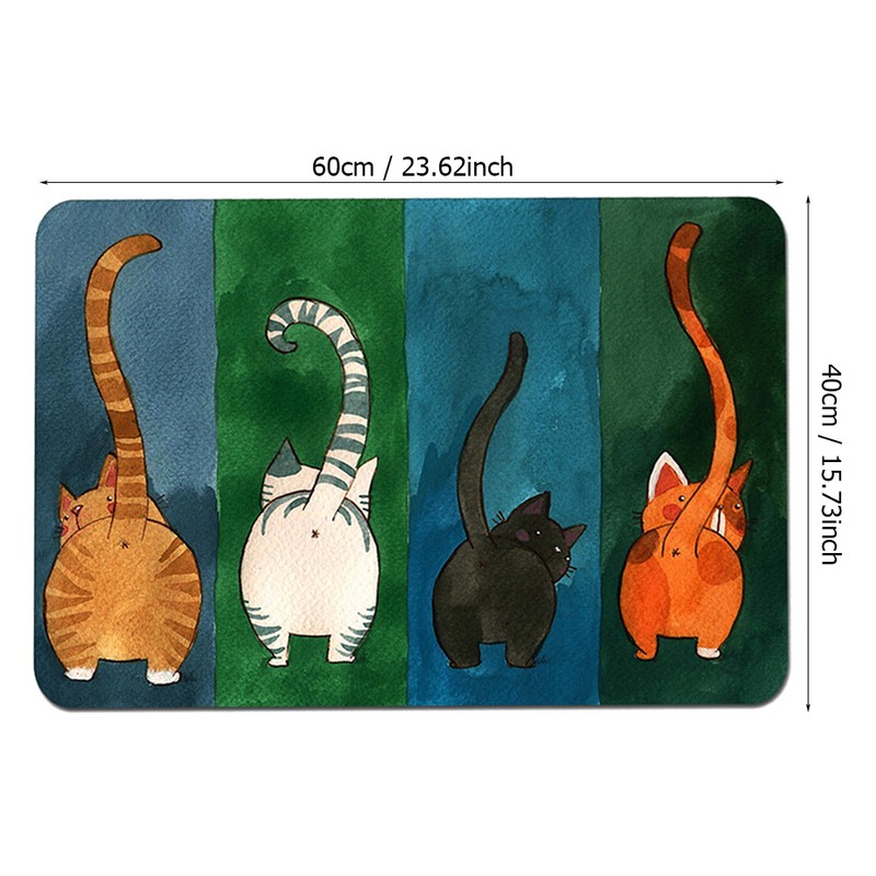 Cat Pattern Non slip Welcome Doormat Carpet Mat Indoor Outdoor
