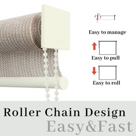 HENG FENG Outdoor Roller Shade 6'(W) x 6'(H) Patio Shades Roll up Outdoor Blinds for Porch Gazebo Deck Pergola Balcony,Beige