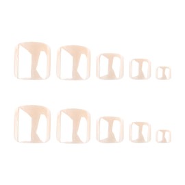 Nude Color Press on Toenails Short Fake Toe Nails Square Fake Toenails Solid Color Full Cover Toe Press on Nails Seamless Fit Glue on Artificial Beach False Toenails for Women Girls 24PCS
