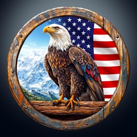 KAAYEE Wooden Puzzles for Adults, 3D Vision Effect Bald Eagle Wooden Jigsaw Puzzle Unique Shape Wood Puzzle Adult, Flat Puzzle Birthday Fathers Family Game (M-11.4 * 11.4in-200pcs)