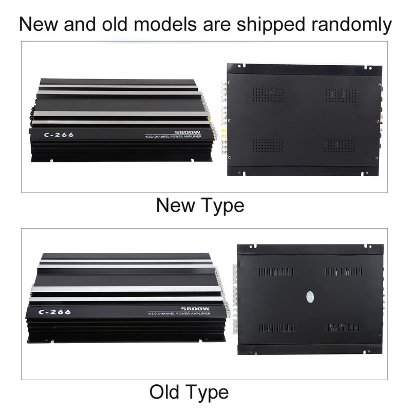 Qiilu 5800W 12V High-Power Car Amplifier, Hi-Fi Portable Audio Stereo