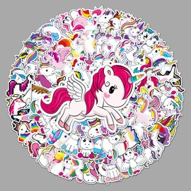 Unicorn Stickers 100Pcs for Water Bottles Laptop Computer Skateboard, Cute Sticker Gift for Kids Teens Waterproof