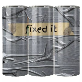 Handmade Gray Tape Fixed It Tumbler Funny 20oz Tumbler Insulated Travel Mug For Him