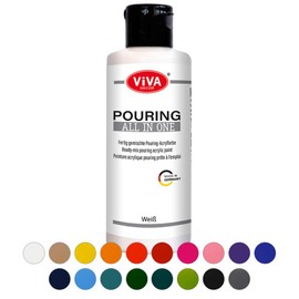 Viva Decor Pouring All in One (Pink, 90 ml) Ready Mixed, Ready-to-Use, Liquid Pouring Acrylic Paints, No Mixing Required, for Canvas, Glass, Wood and Stones - Made in Germany